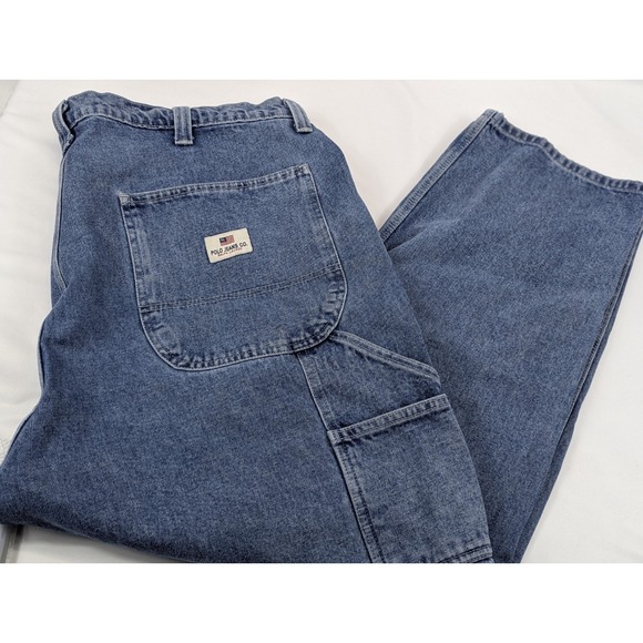Polo Ralph Lauren Carpenter Jeans Mens 44x32 Y2K Blue Baggy Skate - Picture 3 of 8